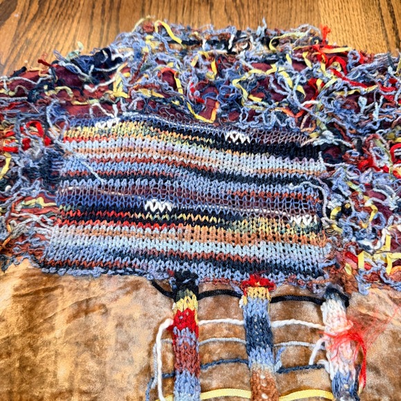 Sandy Starkman Wearable Art Jacket Velvet Wood Button Size 2XL Multi Color Rare - Picture 9 of 11